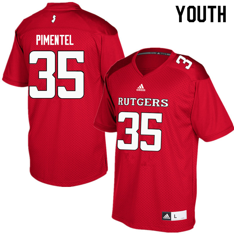 Youth #35 Jonathan Pimentel Rutgers Scarlet Knights College Football Jerseys Sale-Red